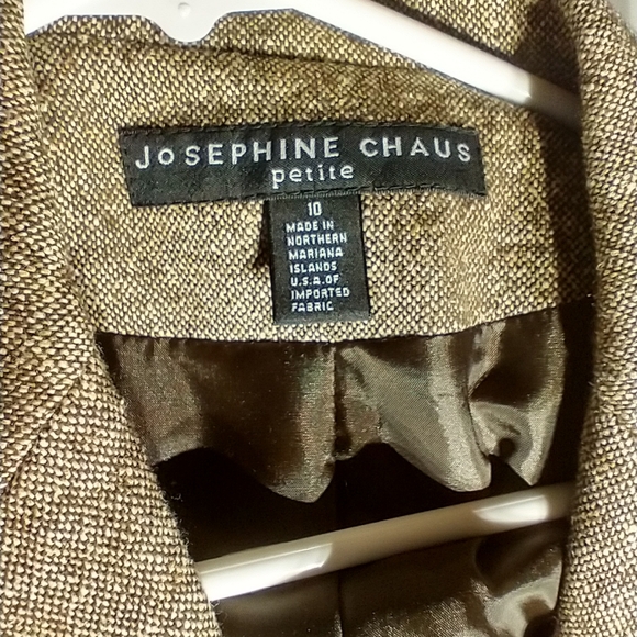 Josephine Chaus Silk & Wool Brown Blazer sz. 10 petite - Picture 3 of 3